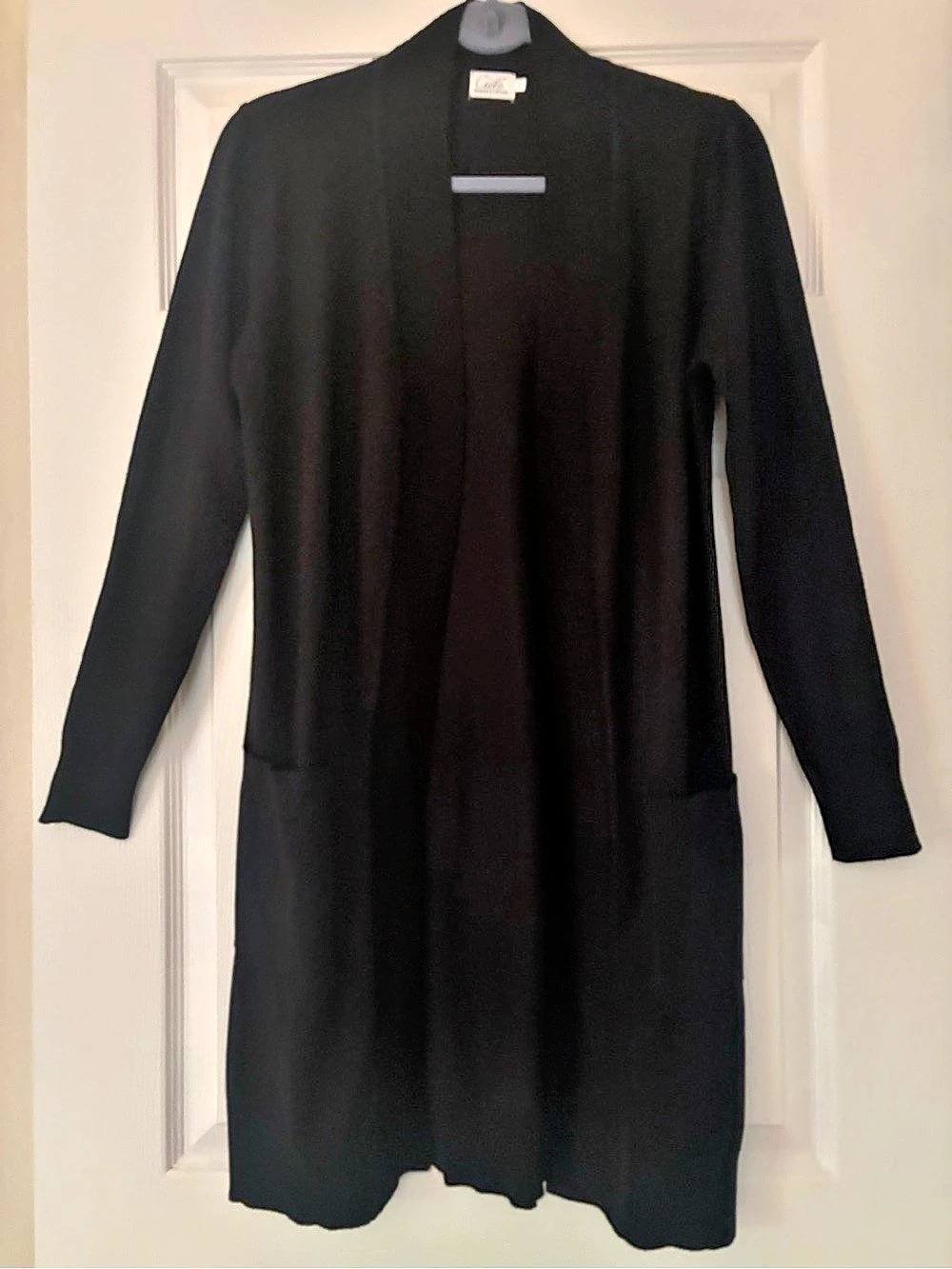 Cielo Black Open Front Cardigan Size Large